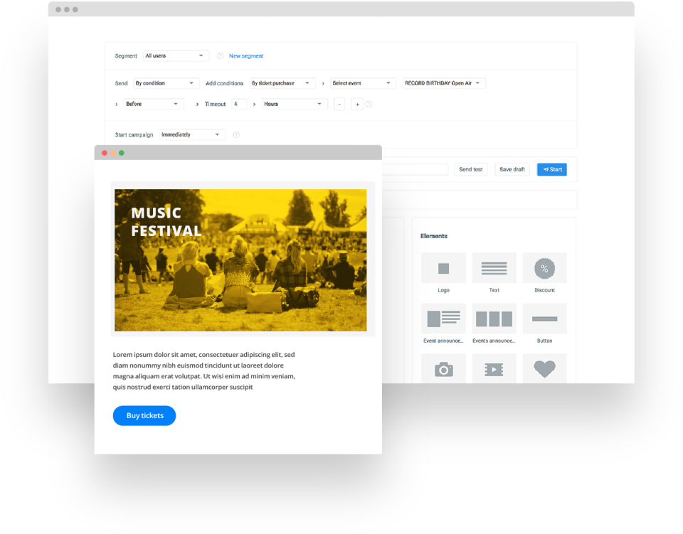 screenshot of Radario Marketing Platform